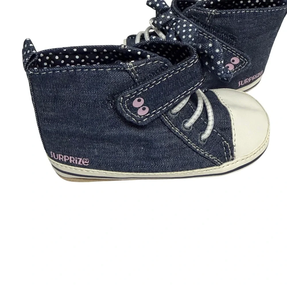 Baby Gap Pink Eyelet Espadrilles &‎ Surprize Stride Rite Denim Sneakers 6-12M